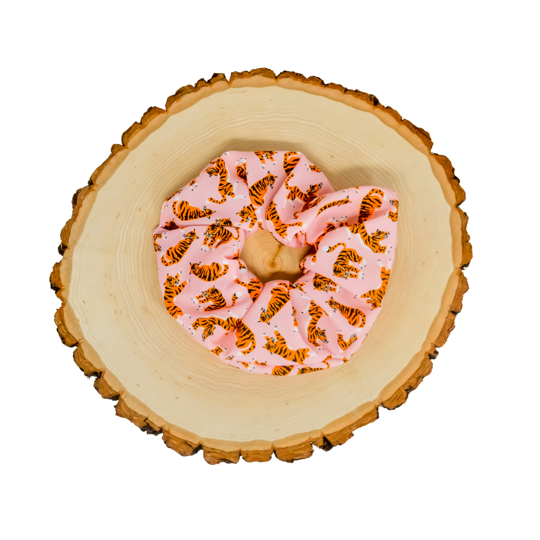 Pink Tiger - Crepe De Chine Scrunchie