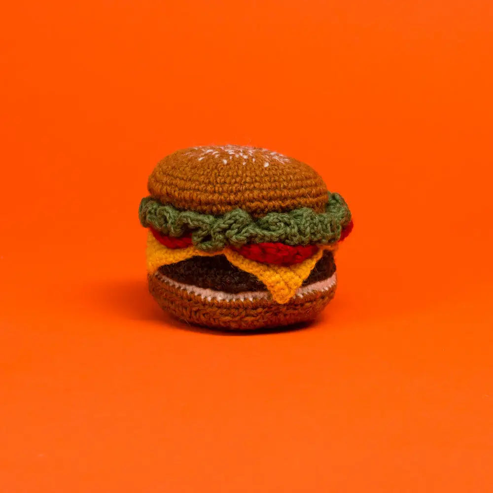 Hand Knit Hamburger