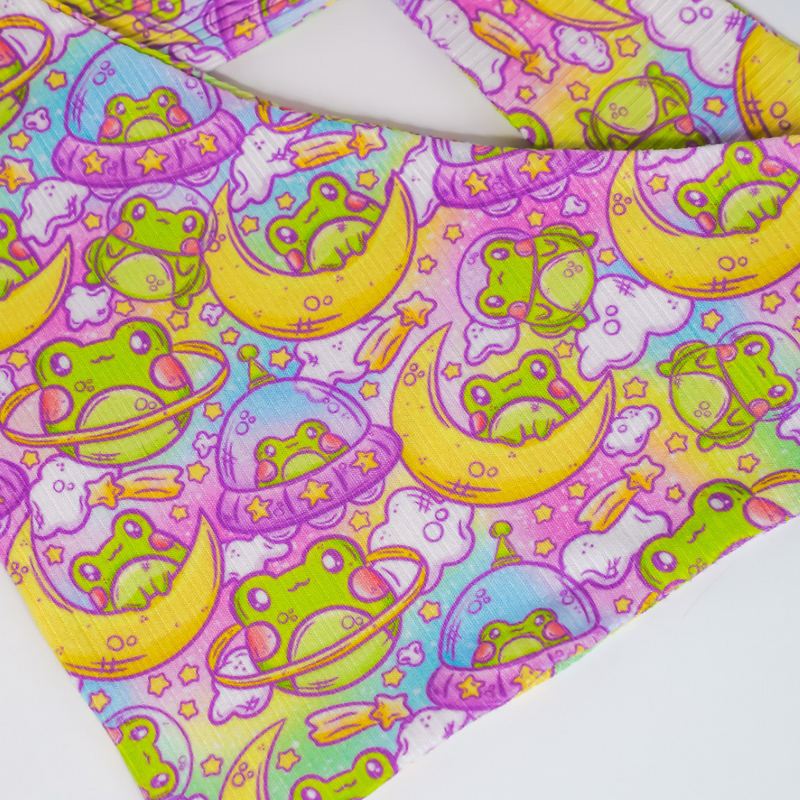 Space Frogs - Curved Tie On Bandana