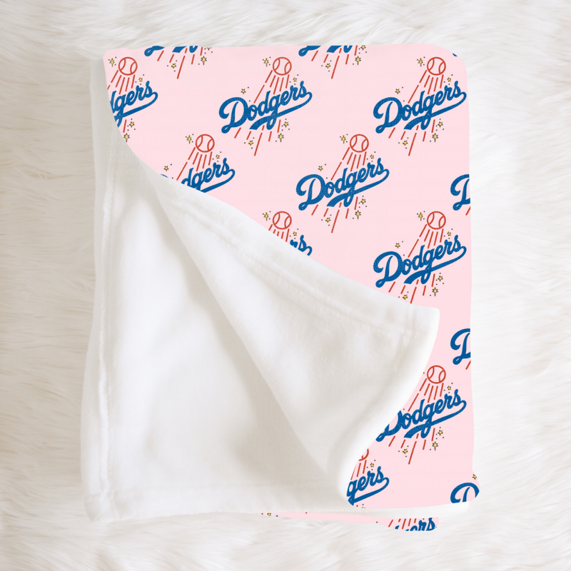 Pink Dodgers - Minky Blanket