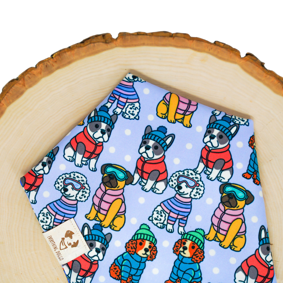 Winter Pups (Blue) - Bandana (Reversible)