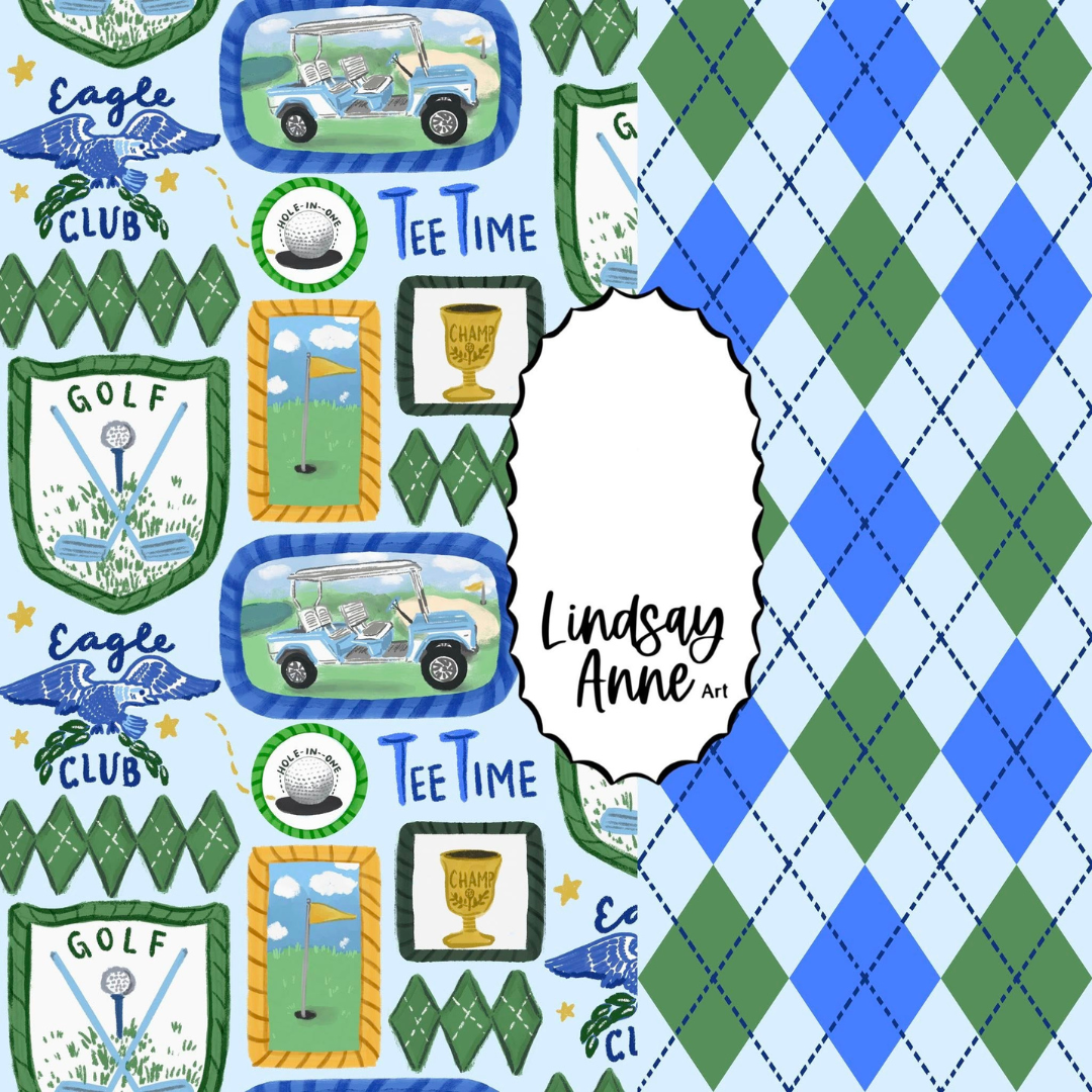Tee Time (Blue) - Bandana (Reversible)
