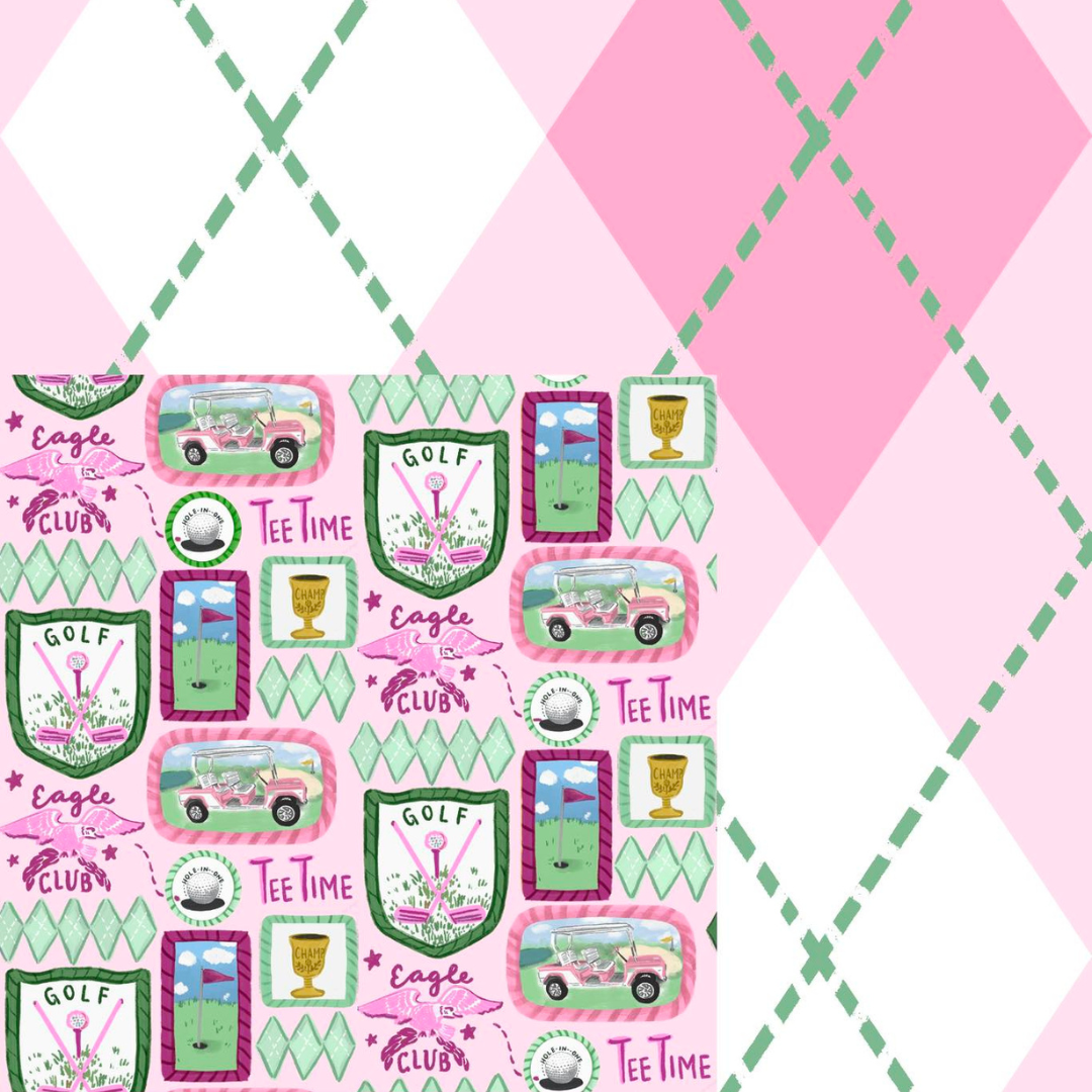 Tee Time (Pink) - Bandana (Reversible)