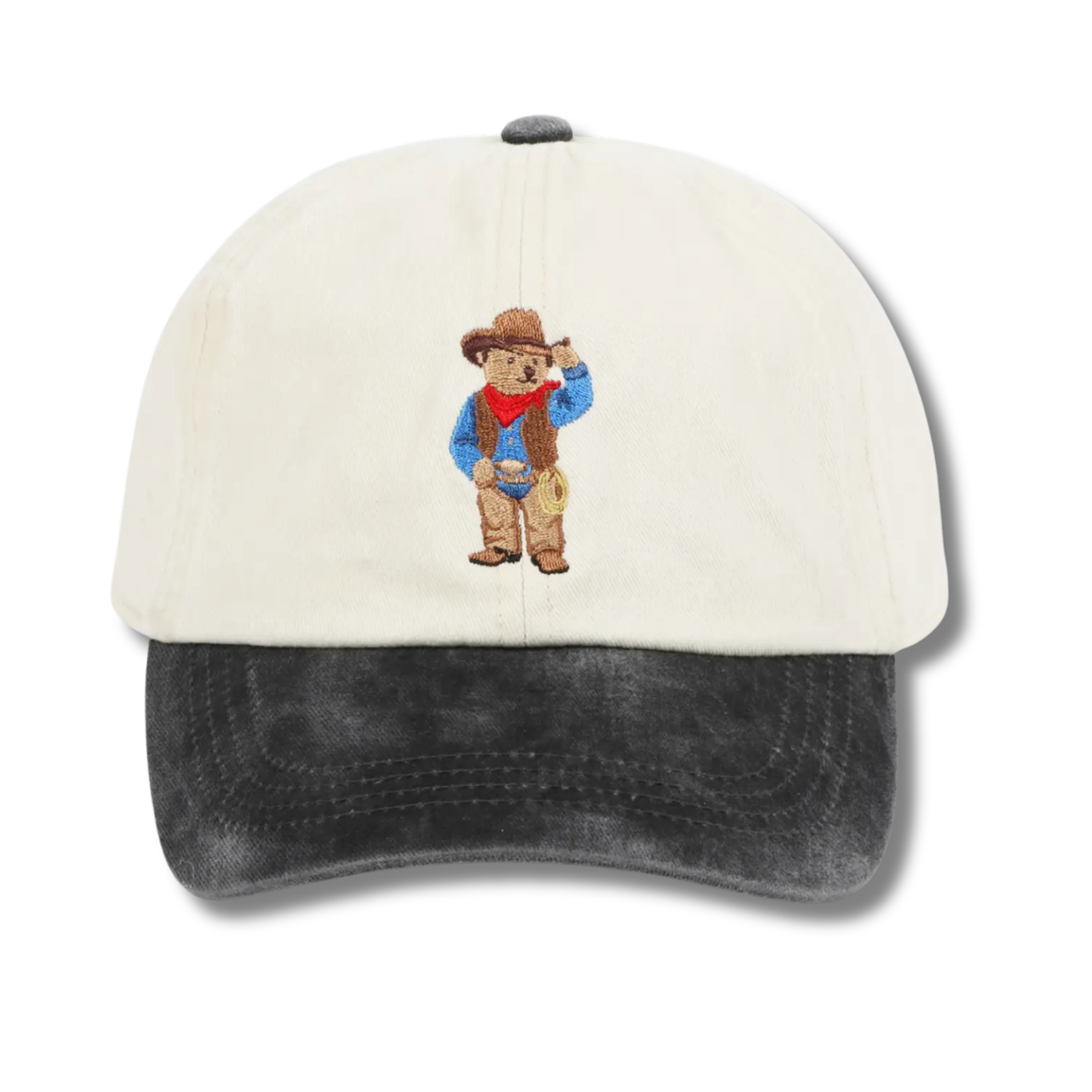 Western Cowboy Bear Cotton Baseball Cap