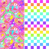 Neon Sponge Hearts - Bandana (Reversible)