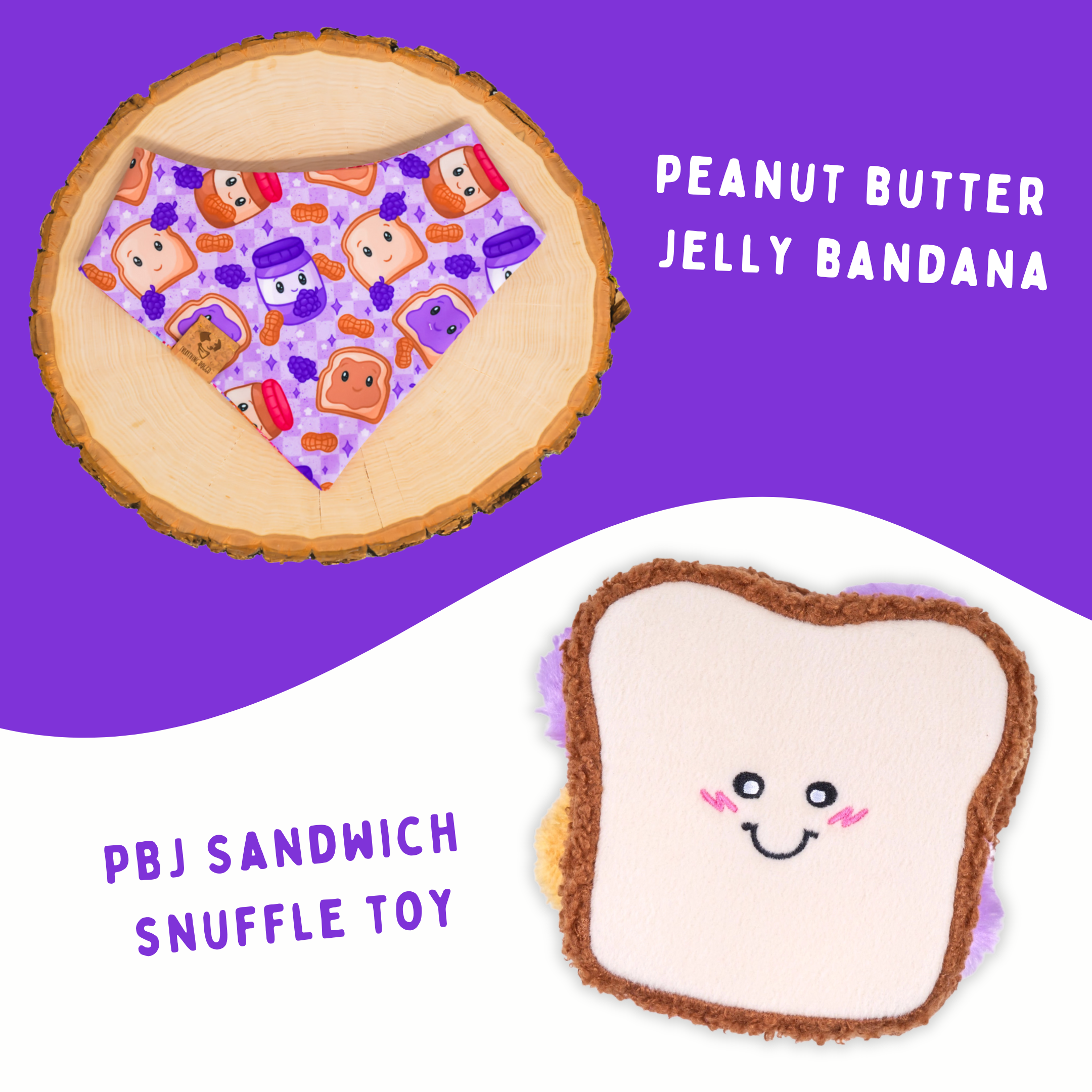 Peanut Butter Jelly Bundle – Bandana & Interactive Snuffle Toy