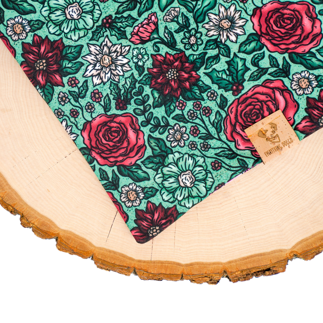 Christmastime Floral - Bandana (Reversible)