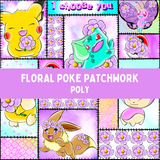Floral Poké Patchwork - Classic Tie On Bandana