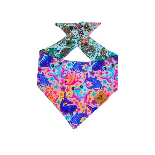Under The Sea x Floral Sea - Curved Snap On Bandana
