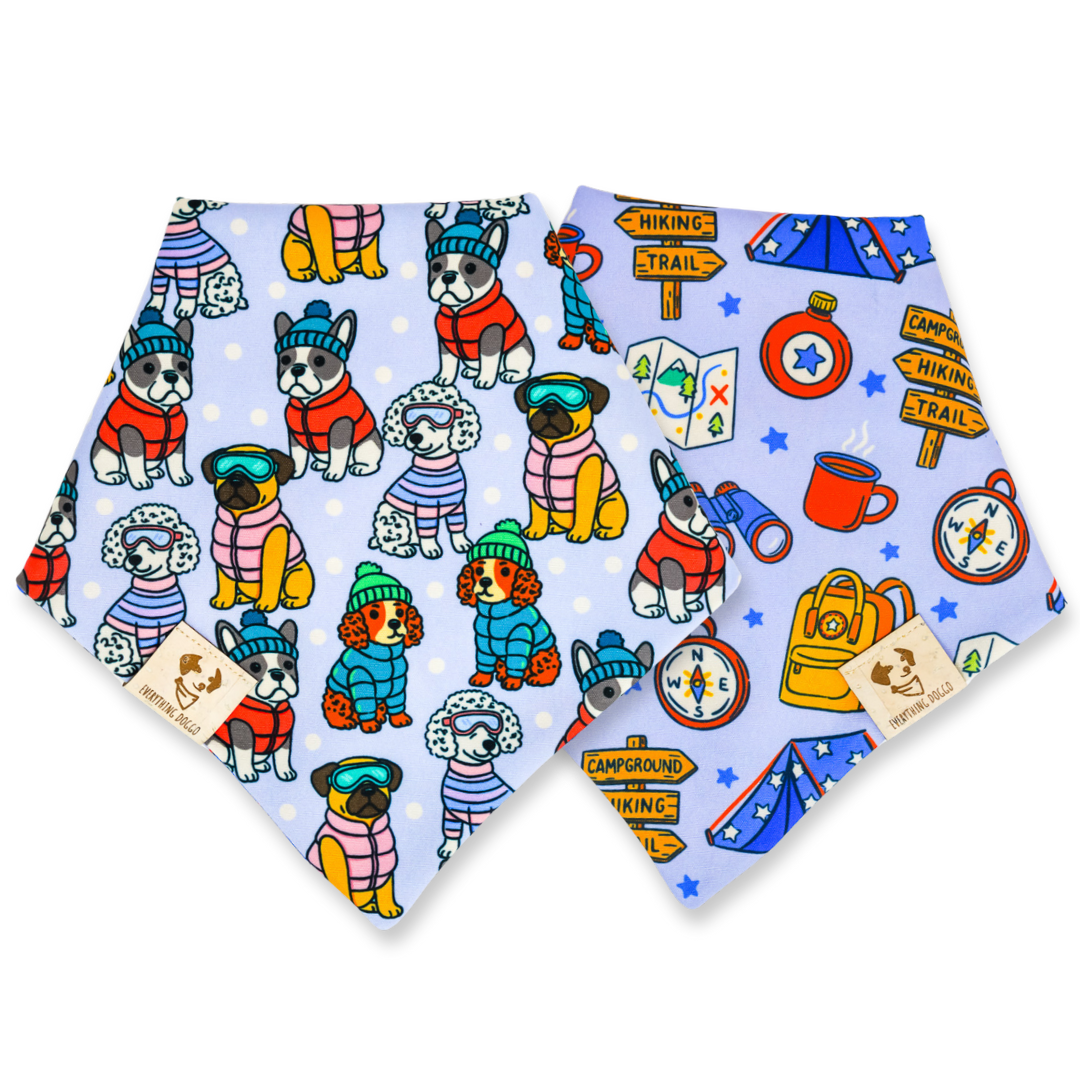 Winter Pups (Blue) - Bandana (Reversible)