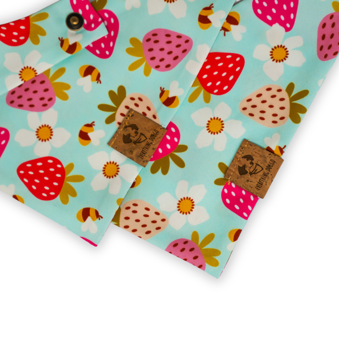 Berries and Daisies - Single Snap Bandana