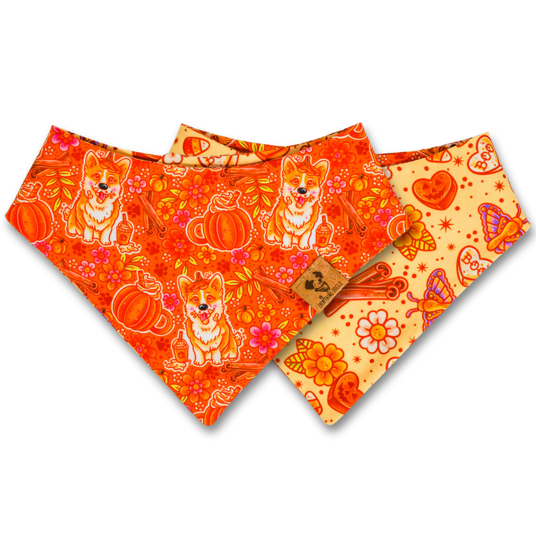 Pumpkin Spice Corgis -  Bandana (Reversible)
