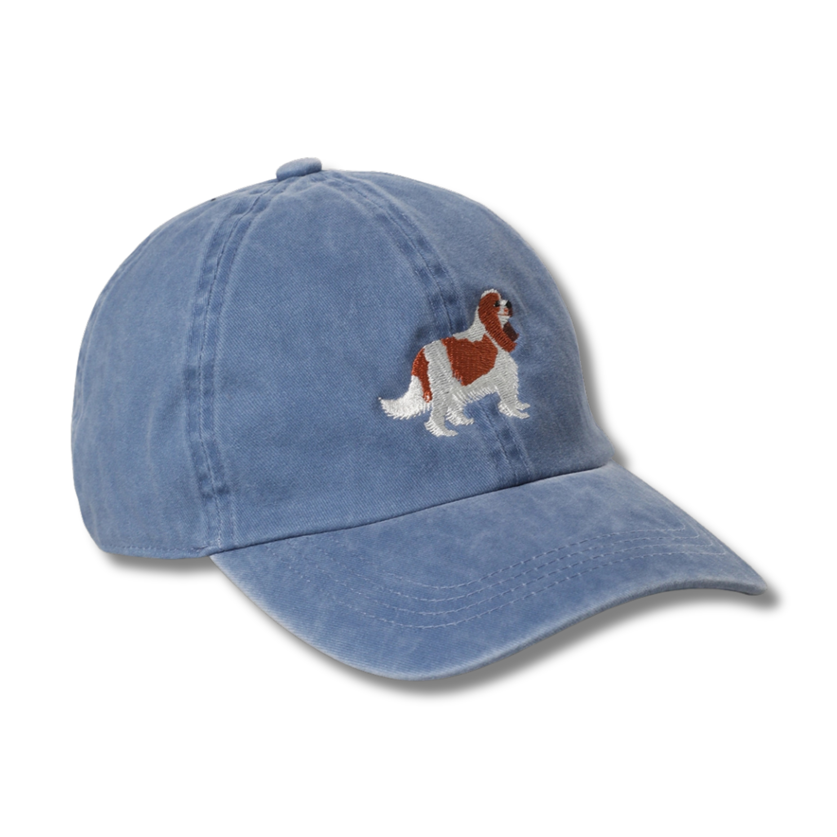 King Charles Cavalier Embroidered Cotton Baseball Hat