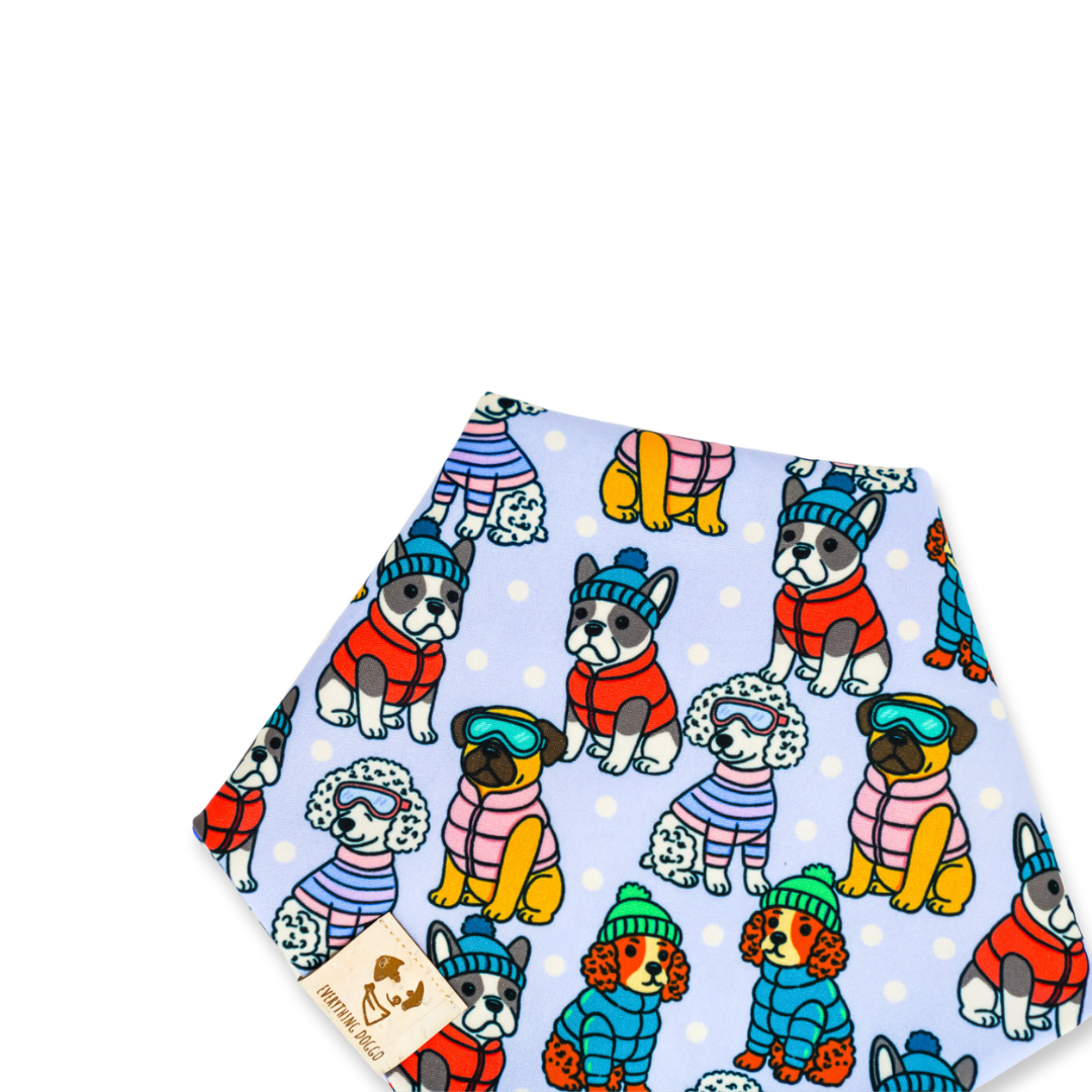 Winter Pups (Blue) - Bandana (Reversible)