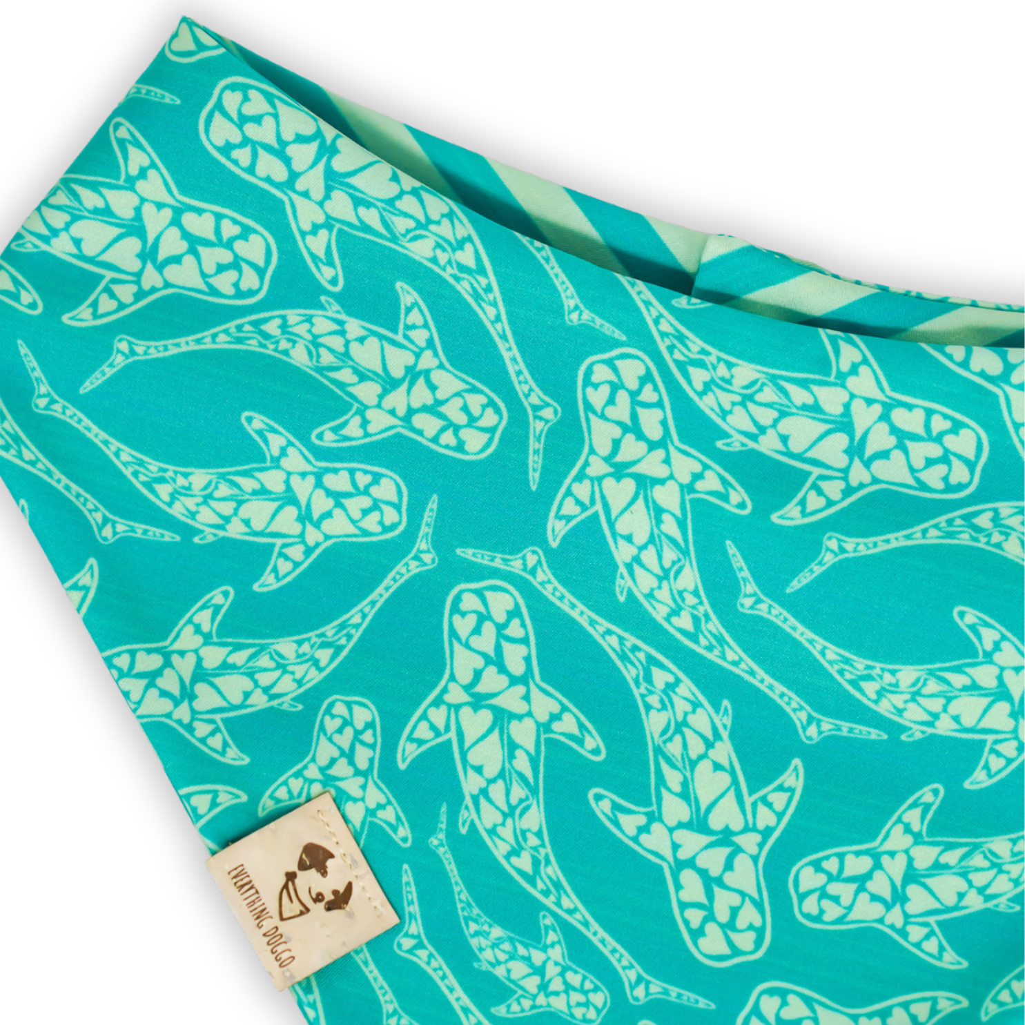 Teal Sharks - Active Snap On Bandana (Reversible)