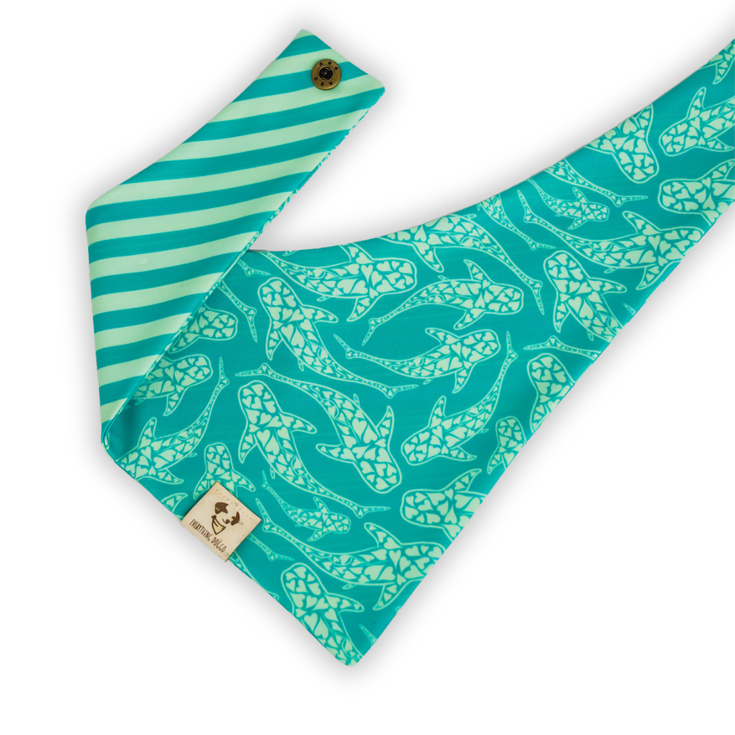 Teal Sharks - Active Snap On Bandana (Reversible)
