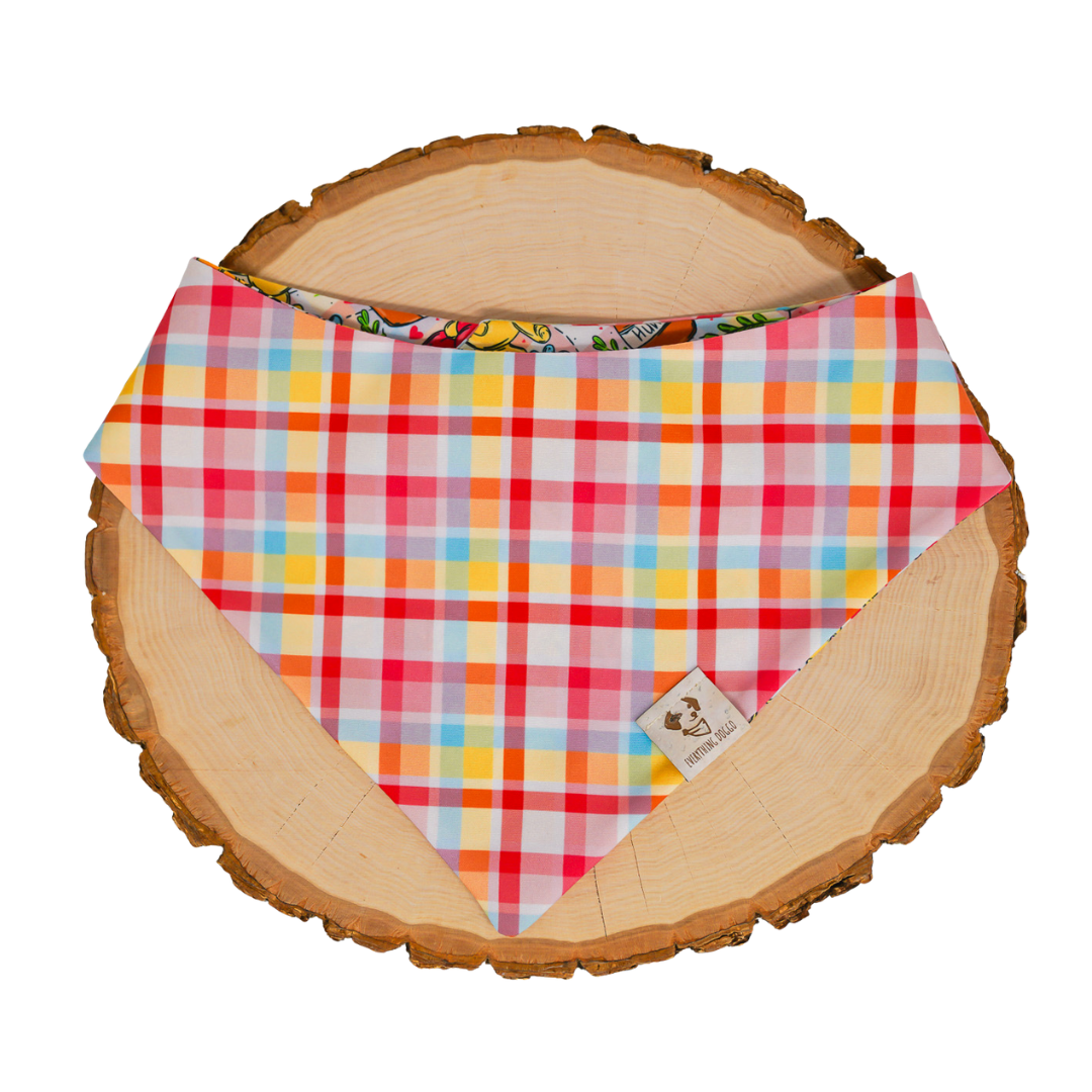 Hunny Bear Plaid - Bandana (Reversible)