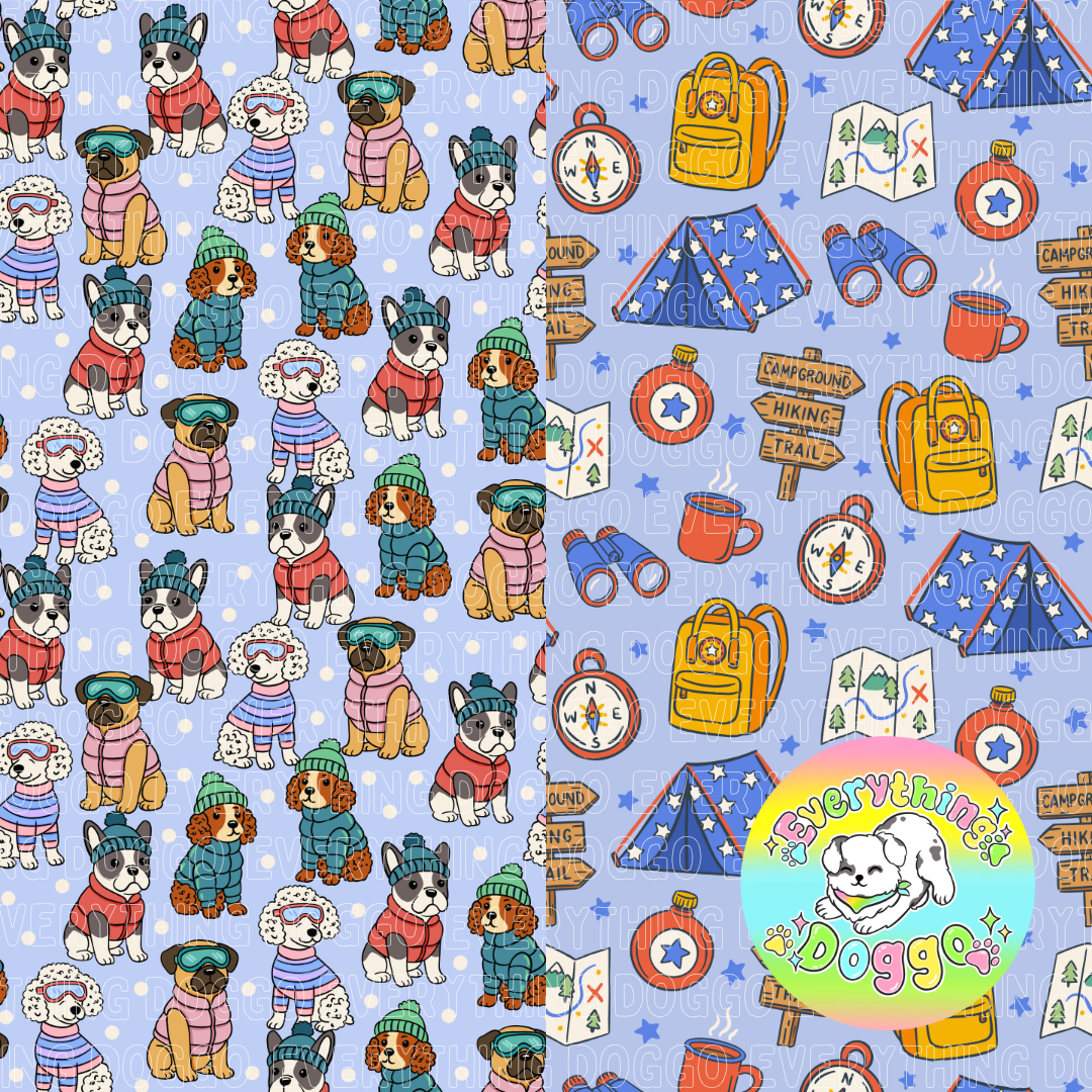 Winter Pups (Blue) - Bandana (Reversible)