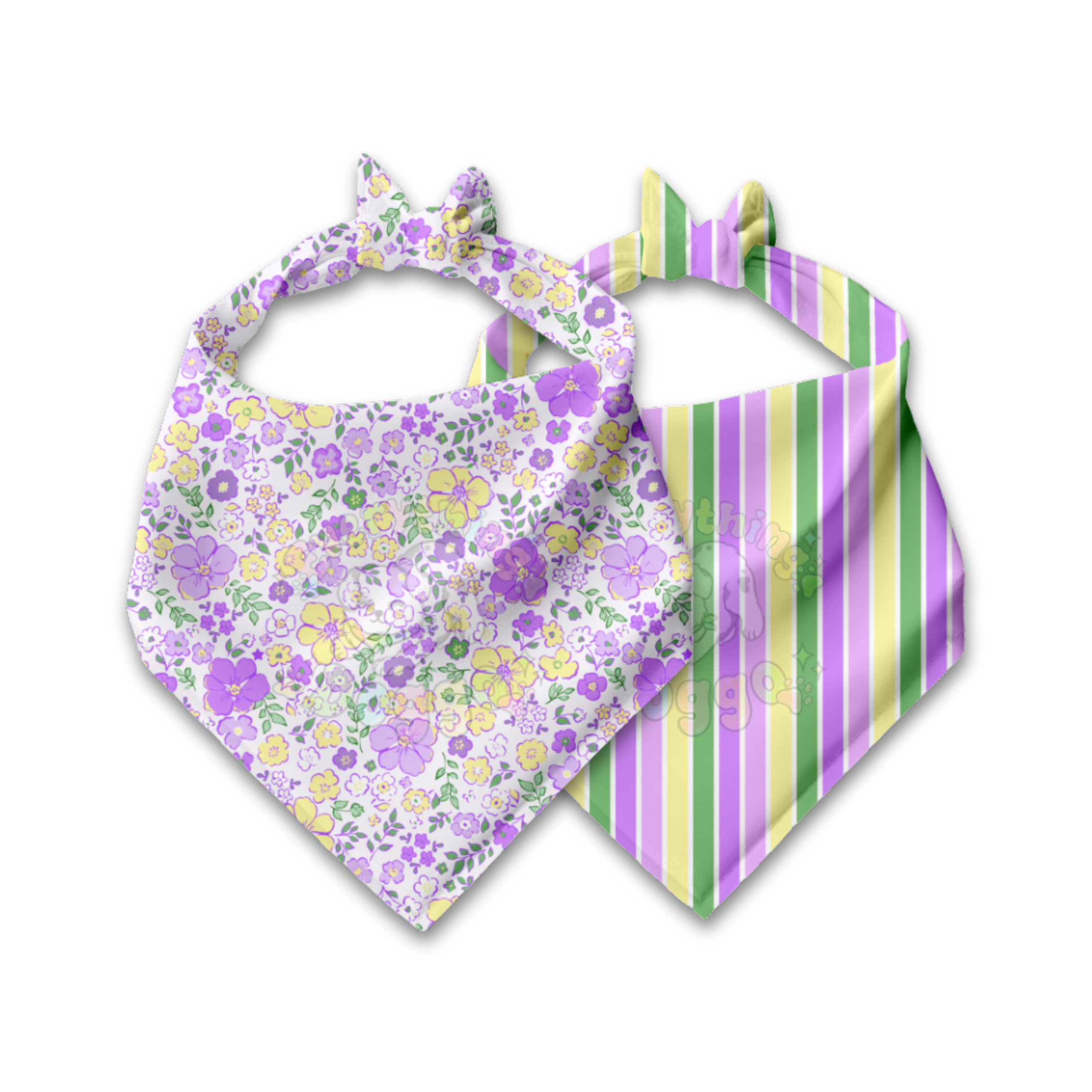 Mardi Gras Floral - Bandana (Reversible)
