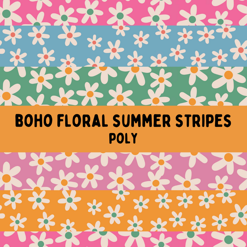 Boho Floral Summer Stripes - Bandana