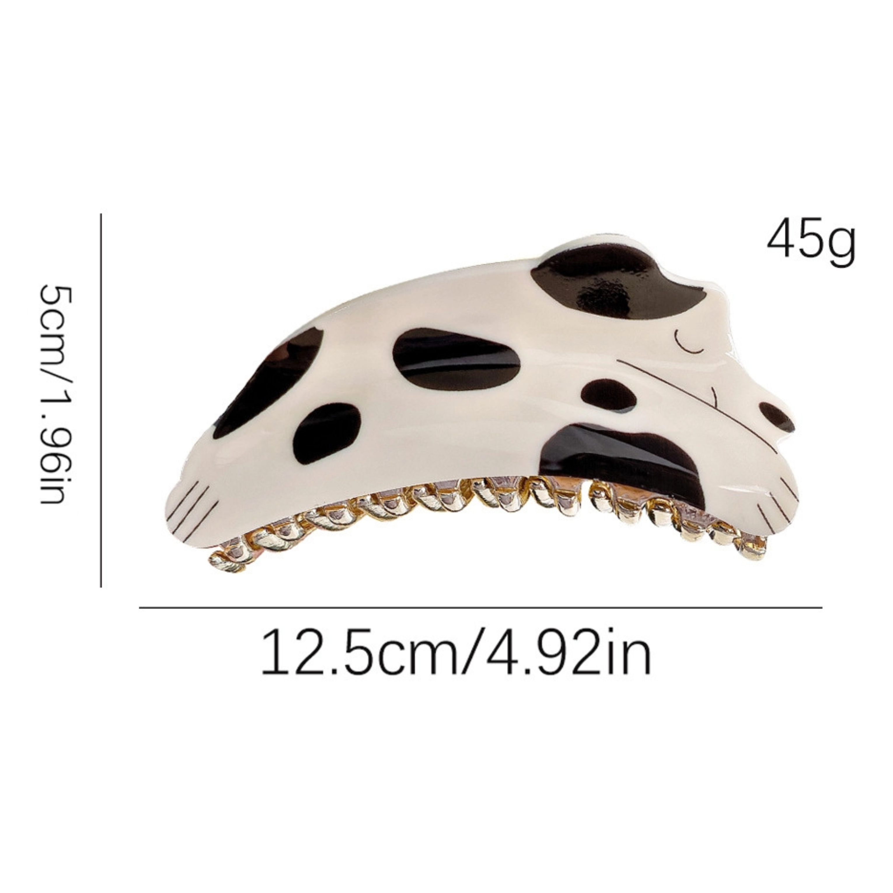 Black and White Dog Hair Claw Clip