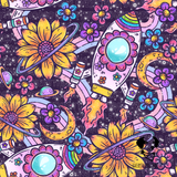 #7 Space Floral - Bandana (Reversible) 💜🚀🌻