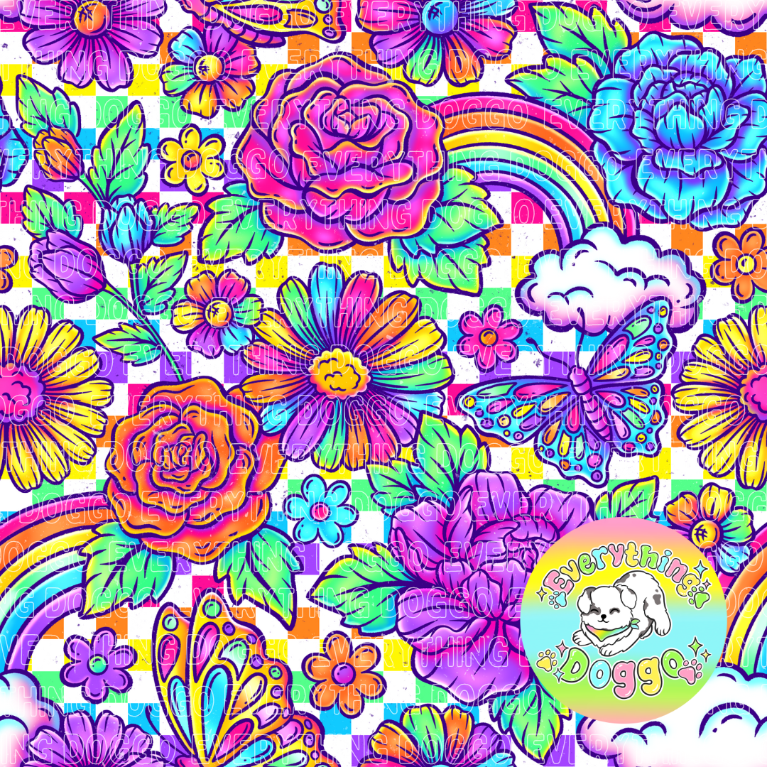 LF Rainbow Floral - Bandana (Reversible)