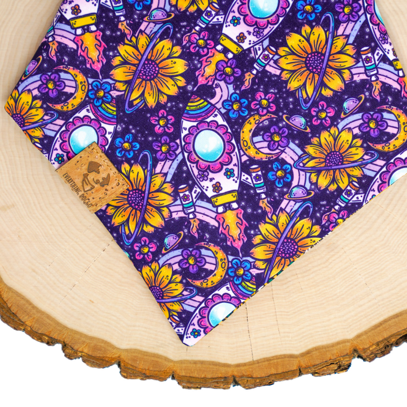 #7 Space Floral - Bandana (Reversible) 💜🚀🌻