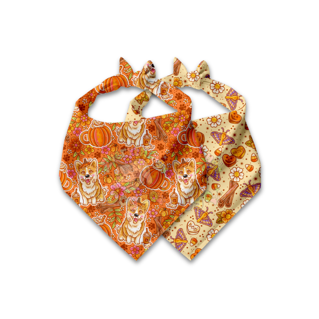 Pumpkin Spice Corgis -  Bandana (Reversible)