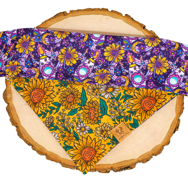 #7 Space Floral - Bandana (Reversible) 💜🚀🌻