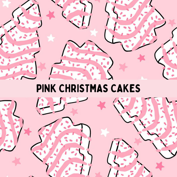 Pink Christmas Cakes - Bandana (Sequin Mesh)