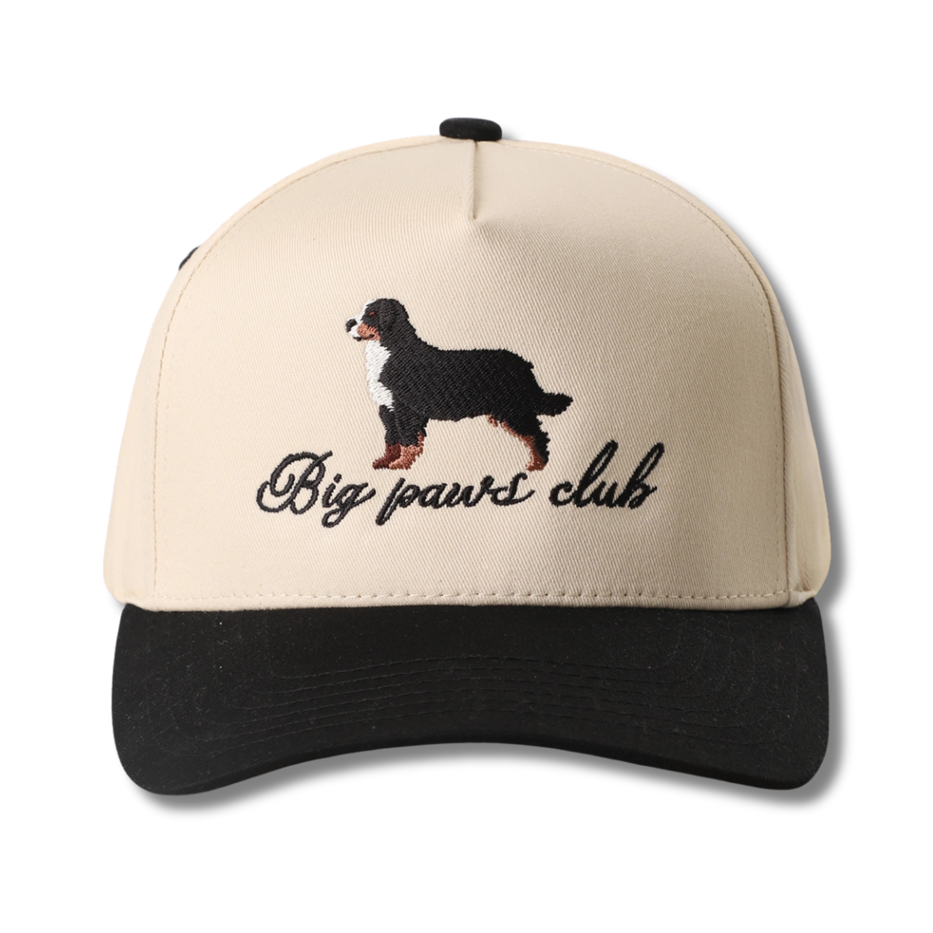 Big Paws Club Bernese Mountain Dog Embroidered Two-Tone Trucker Hat