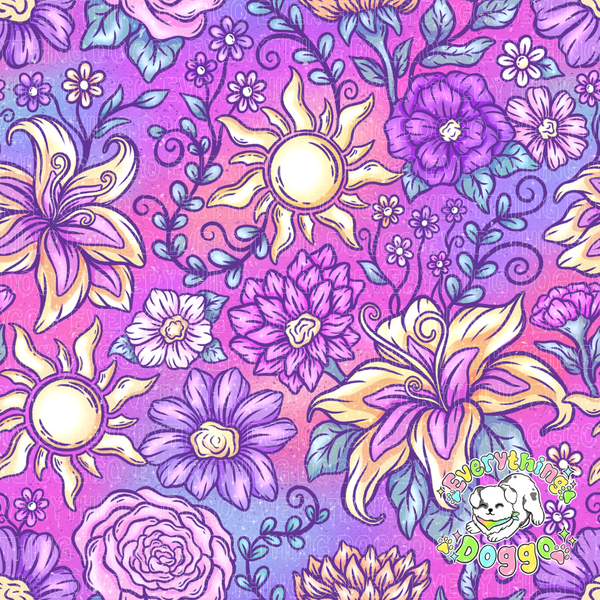 Sun Princess Floral (Purple) - Bandana