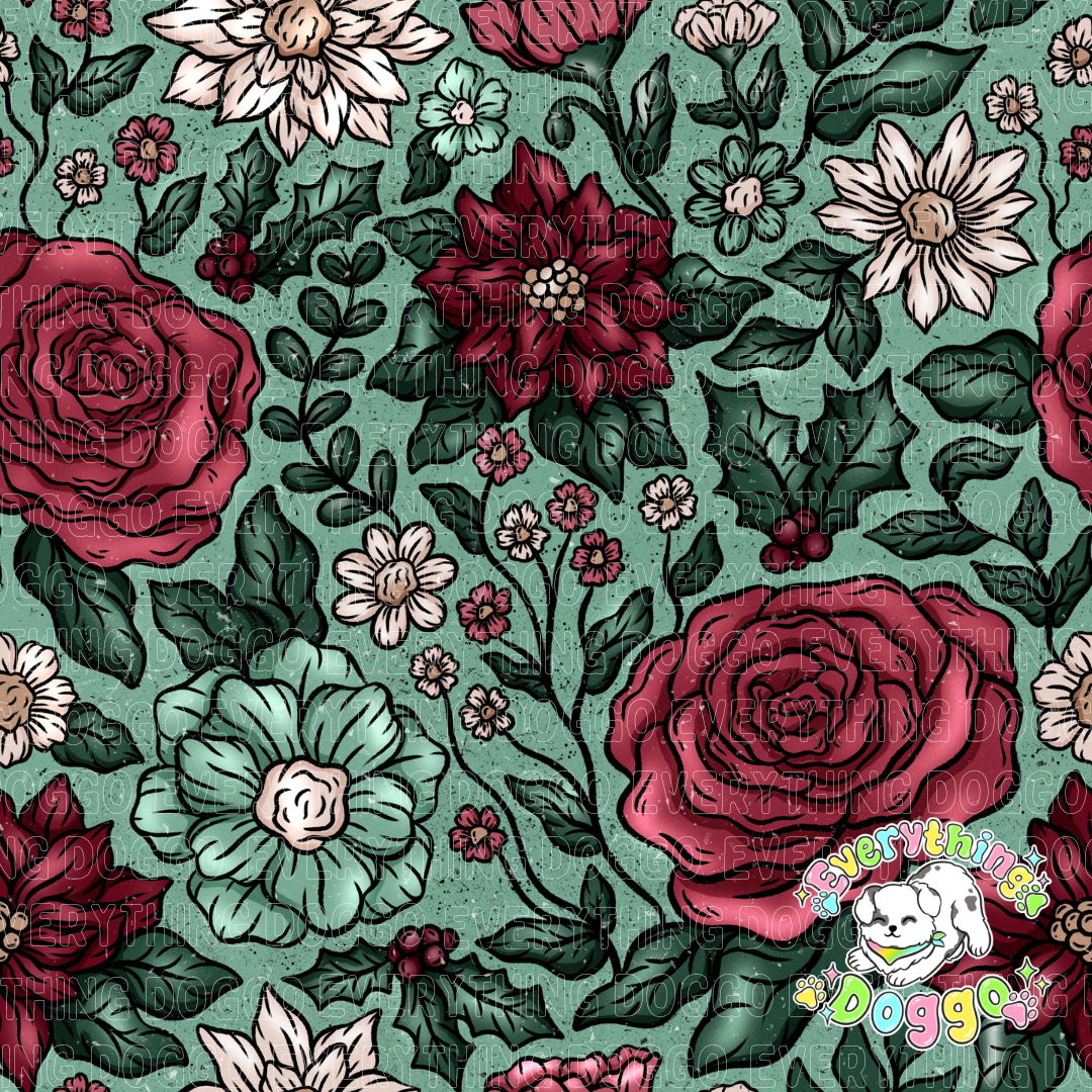 Christmastime Floral - Bandana (Reversible)