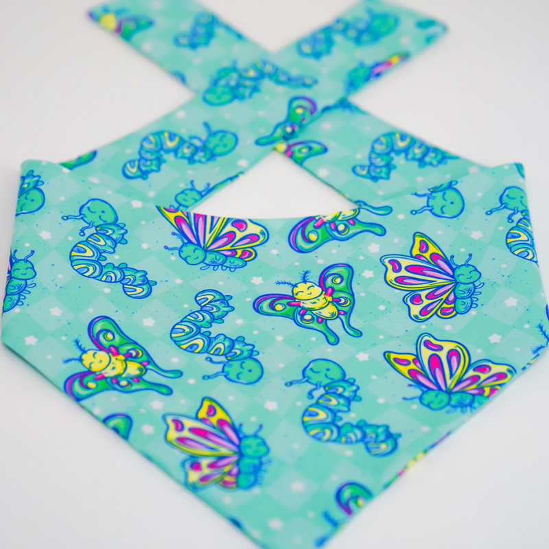 Blue Bugs - Curved Tie On Bandana