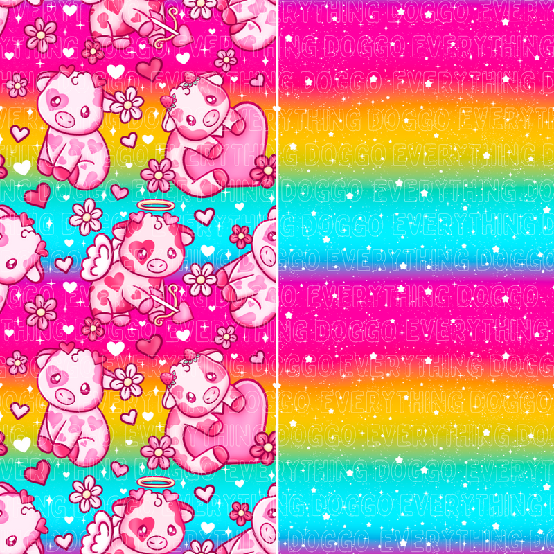 Rainbow Valentine Cows - Bandana (Reversible)