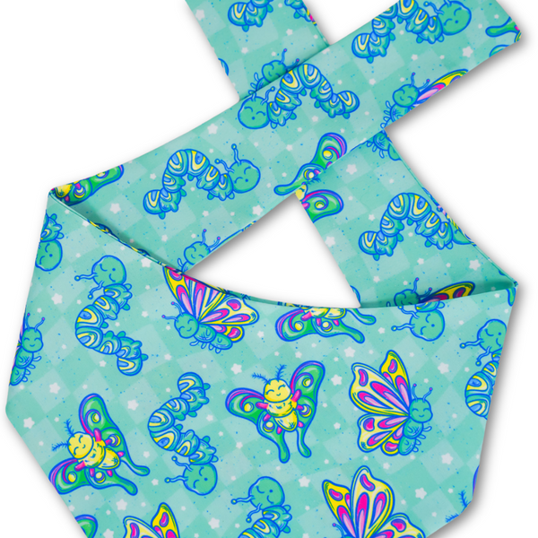 Blue Bugs - Curved Tie On Bandana