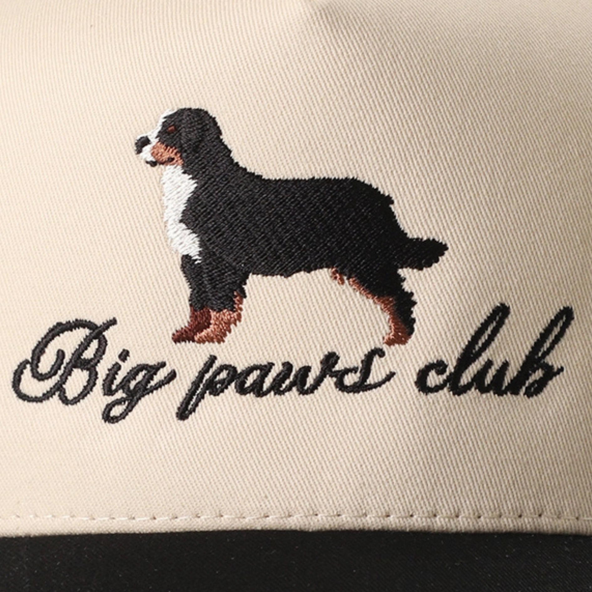Big Paws Club Bernese Mountain Dog Embroidered Two-Tone Trucker Hat