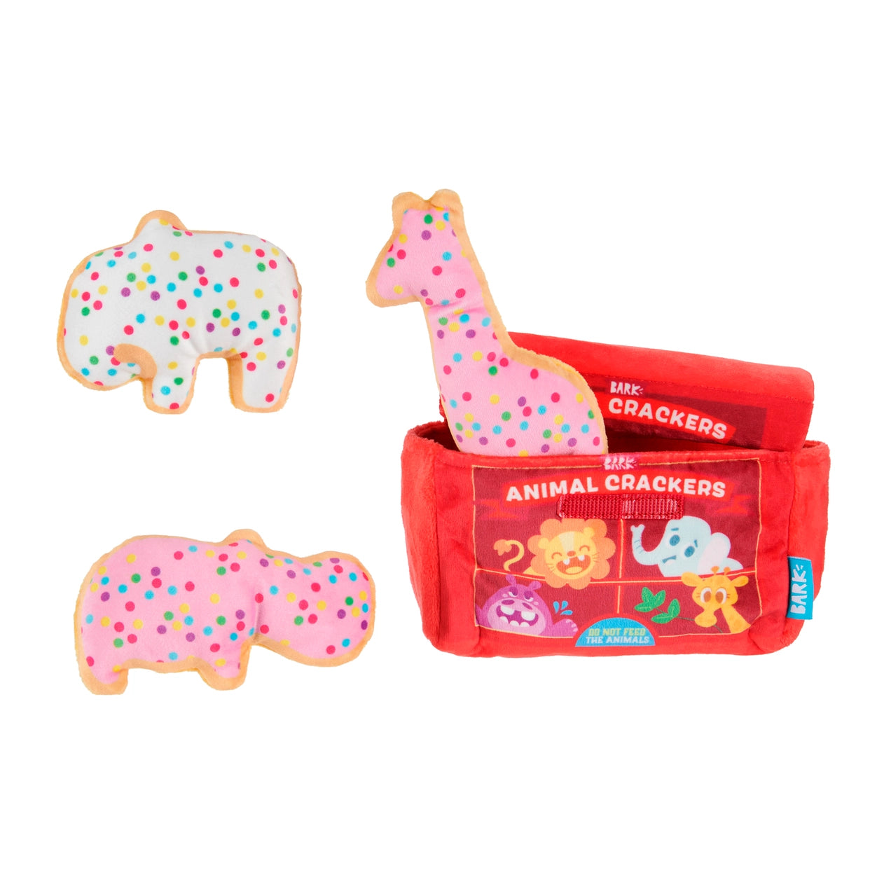 Bark Animal Squeakers Snacks Plush Dog Toy