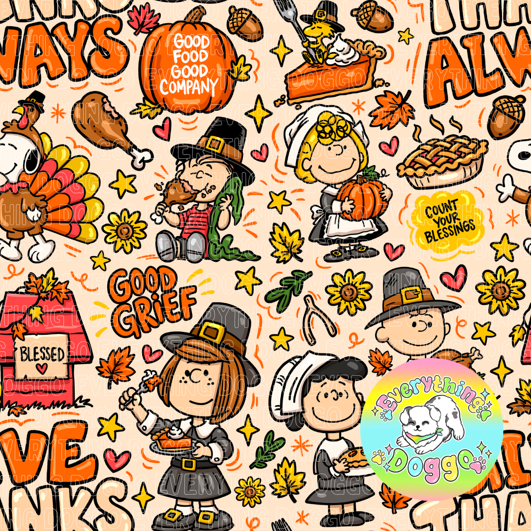 Gobble Gobble, Good Grief - Active Snap On Bandana (Reversible)
