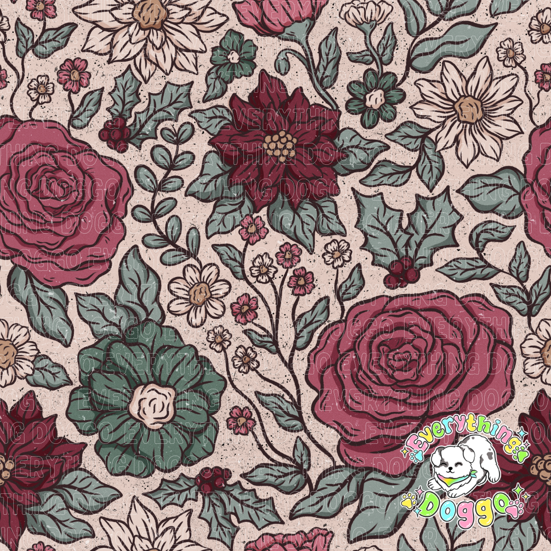 Christmastime Floral - Bandana (Reversible)