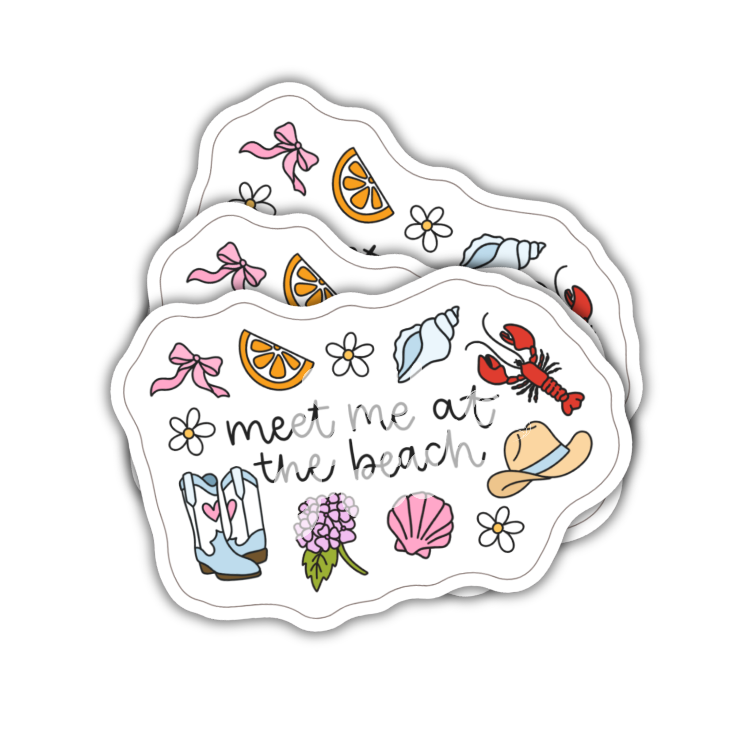 Meet Me at the Beach - Water-Resistant Sticker