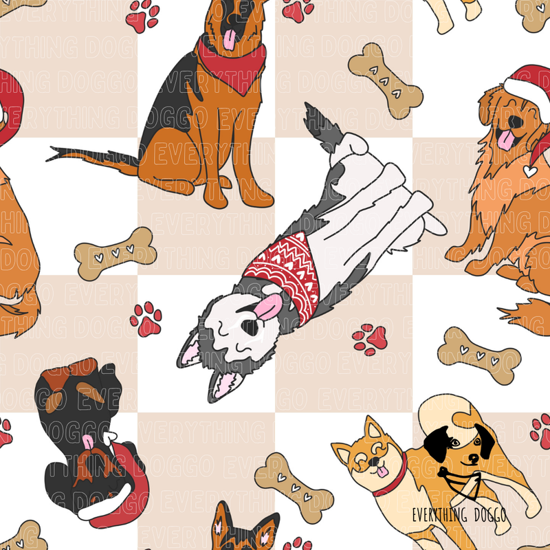 Holiday Pups and Cookies - Bandana (Reversible)