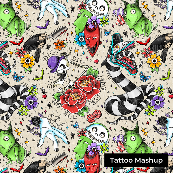 Spooky Tattoos - Bandana (Custom Reversible)