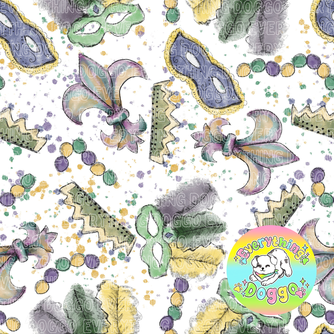 Watercolor Mardi Gras - Bandana