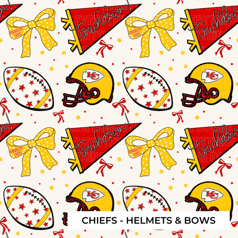 Chiefs Helmets and Bows - Bandana