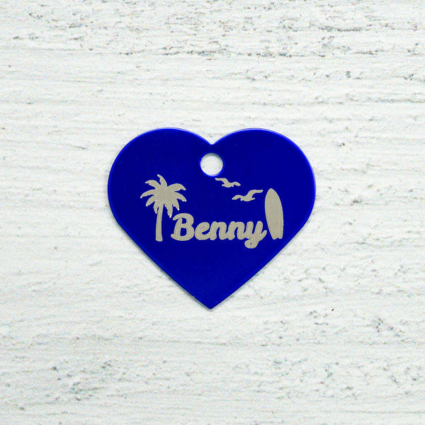 Heart Pet ID Tag: Beachy