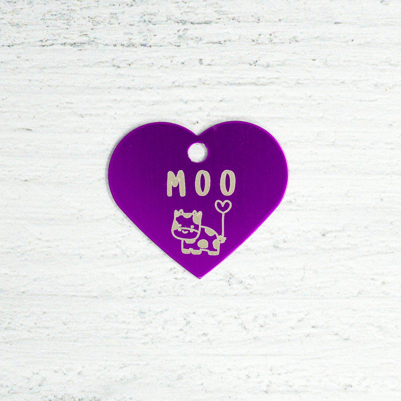 Heart Pet ID Tag: Love Cow