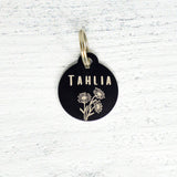 Round Tab Top Pet ID Tag: Sunflowers