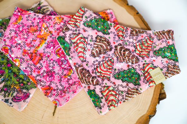 Colorful Christmas Cakes - Bandana (Sequin Mesh)